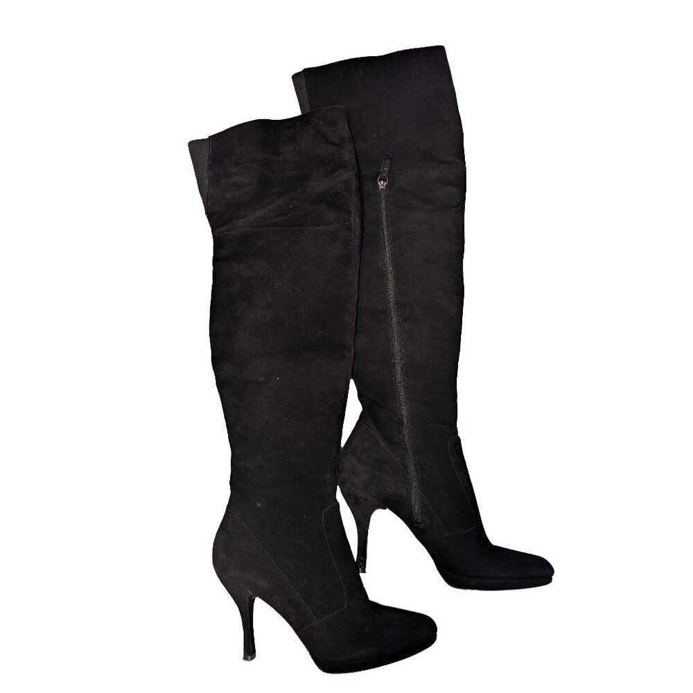 Prada Over-the-Knee Calzature Donna Camoscio Boots Sz: 38 Color: Nero